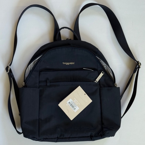 BAGGALLINI FRENCH NAVY NWOT RFID Securetex Anti-Theft Backpack - Picture 2 of 9